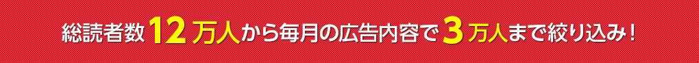 総読者数12万人から毎月の広告内容で3万人まで絞り込み