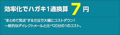 効率化でハガキ1通換算7円